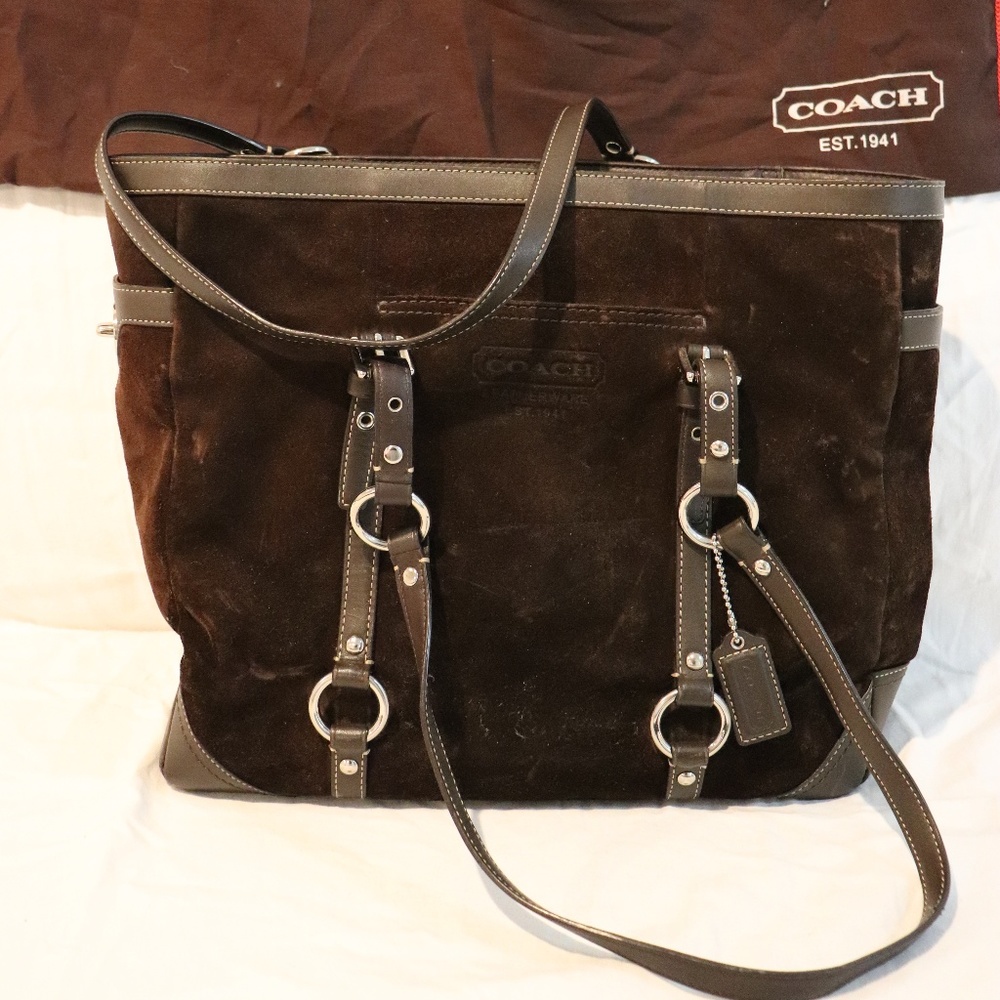 Brown Suede Coach Purse